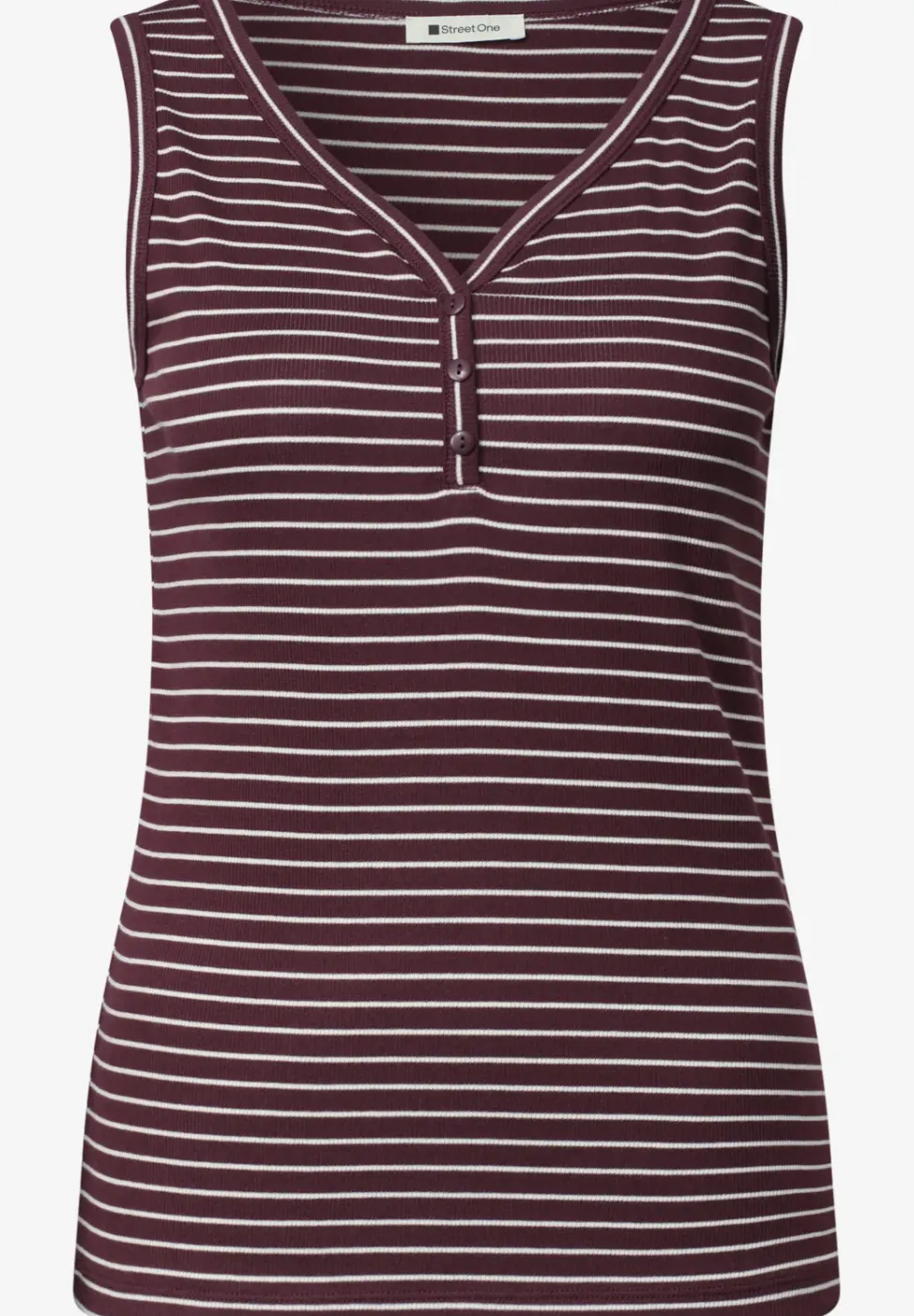 Top mit V-Neck und Streifen