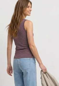 Top mit V-Neck und Streifen