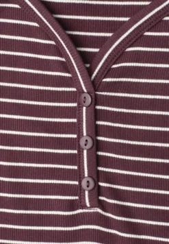 Top mit V-Neck und Streifen