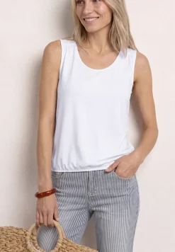 Top aus Jersey mit Elastiksaum