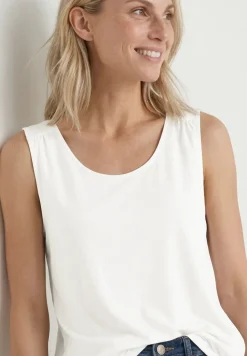 Top aus Jersey mit Elastiksaum