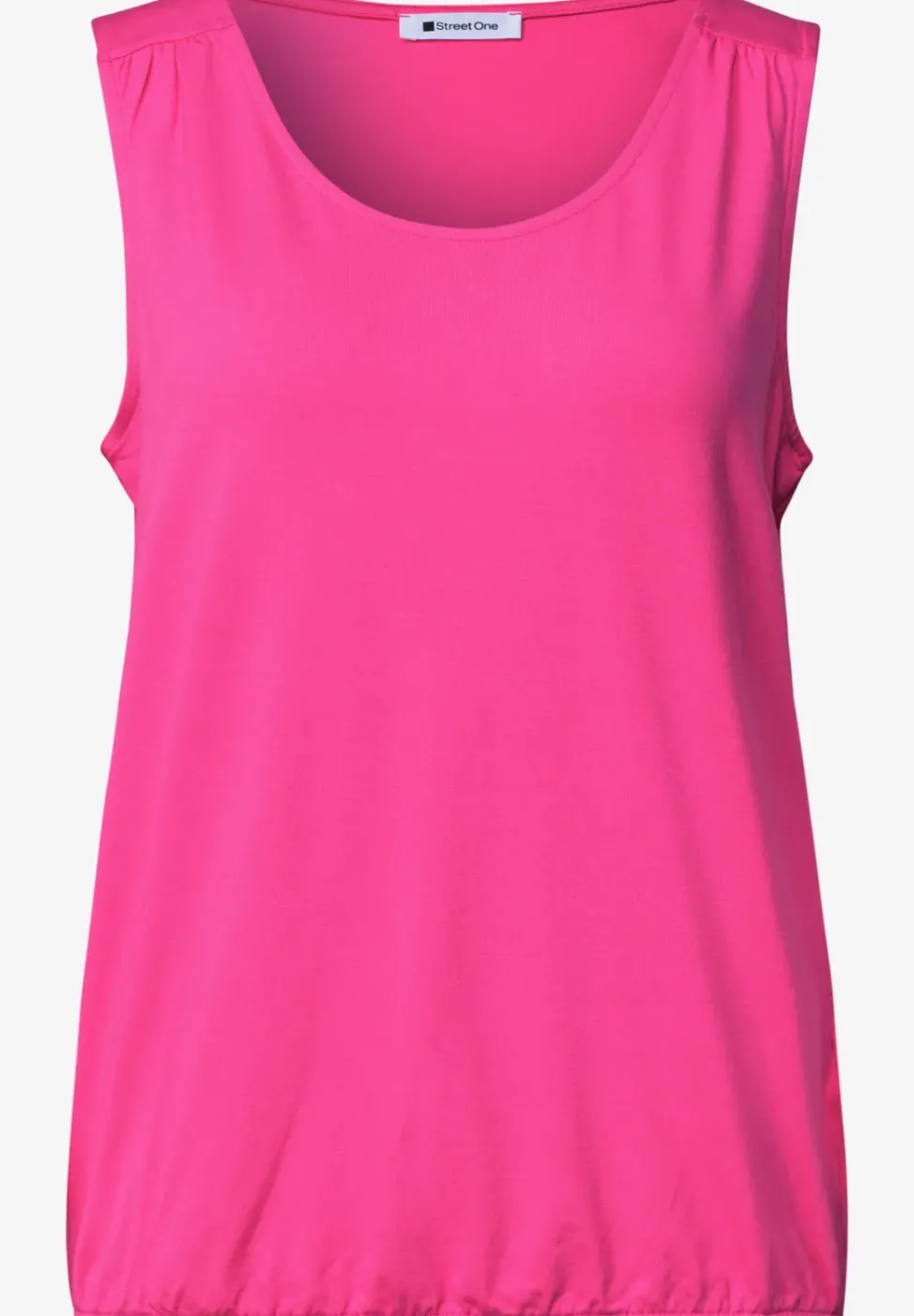 Top aus Jersey mit Elastiksaum
