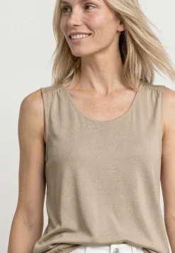 Top aus Jersey mit Elastiksaum