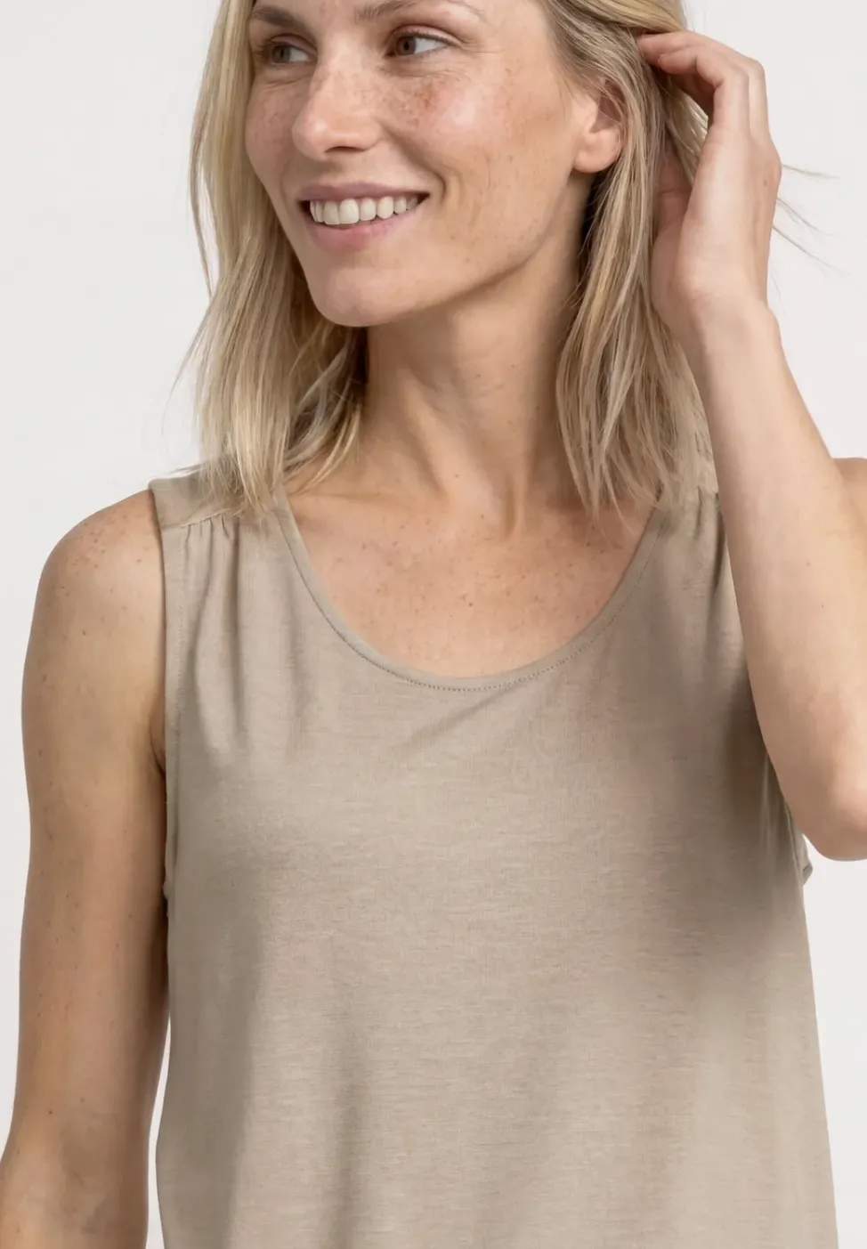 Top aus Jersey mit Elastiksaum