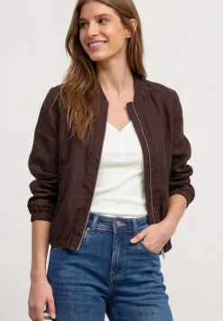 Top in Rippstruktur mit V-Neck
