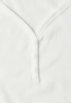 Top in Rippstruktur mit V-Neck