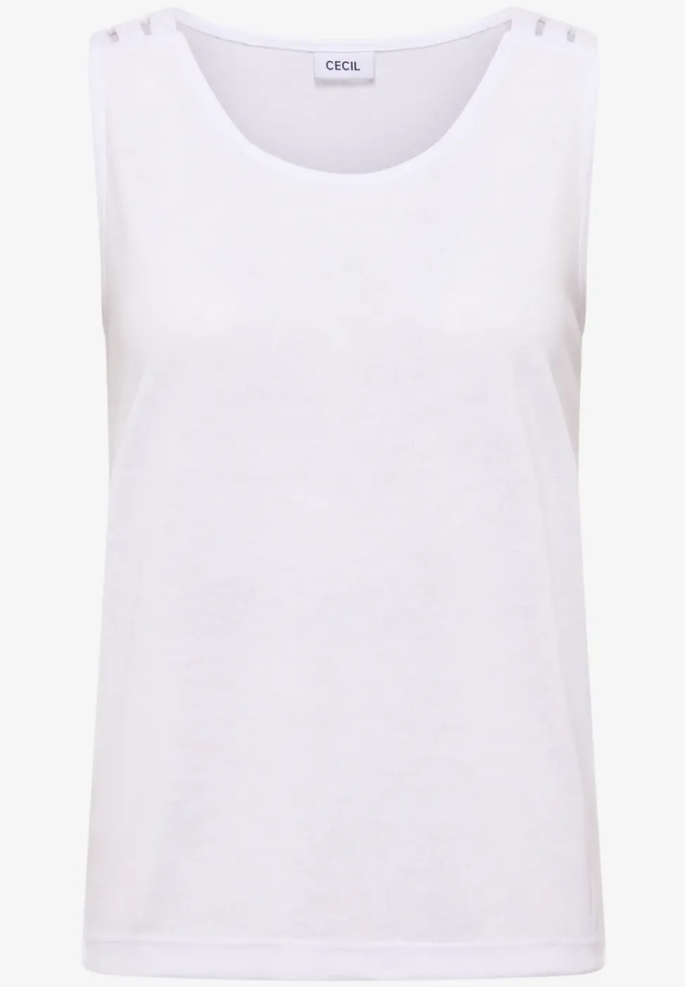 Top mit gerundetem V-Neck und Flechtdetail
