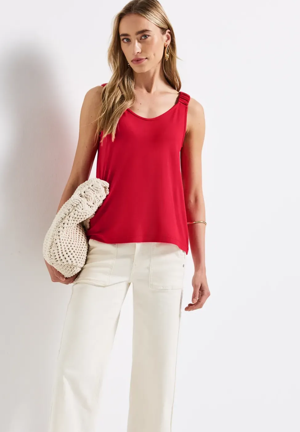 Top mit Raffung
