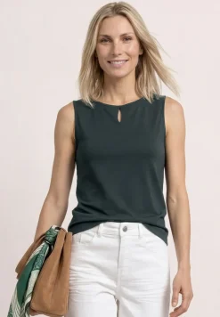 Top mit Rundhals und Cut-Out-Detail