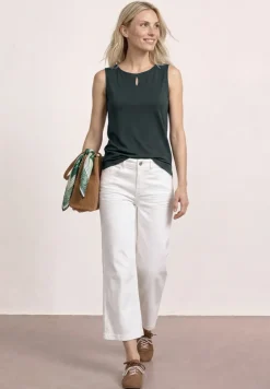 Top mit Rundhals und Cut-Out-Detail