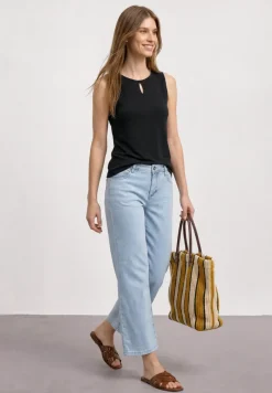 Top mit Rundhals und Cut-Out-Detail