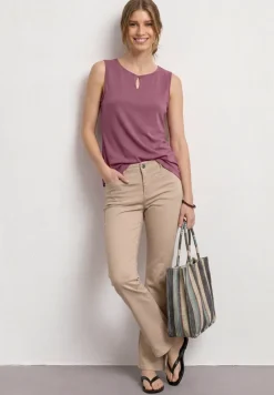 Top mit Rundhals und Cut-Out-Detail