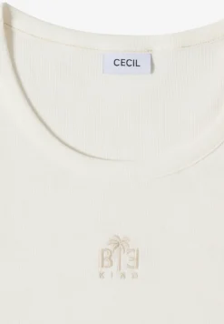 Top mit Rundhals und Embroidery-Detail