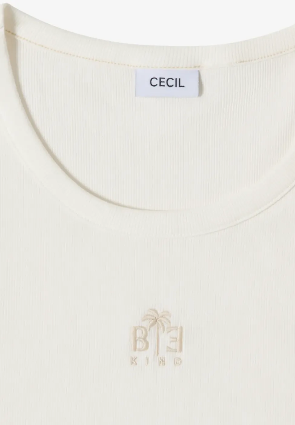 Top mit Rundhals und Embroidery-Detail