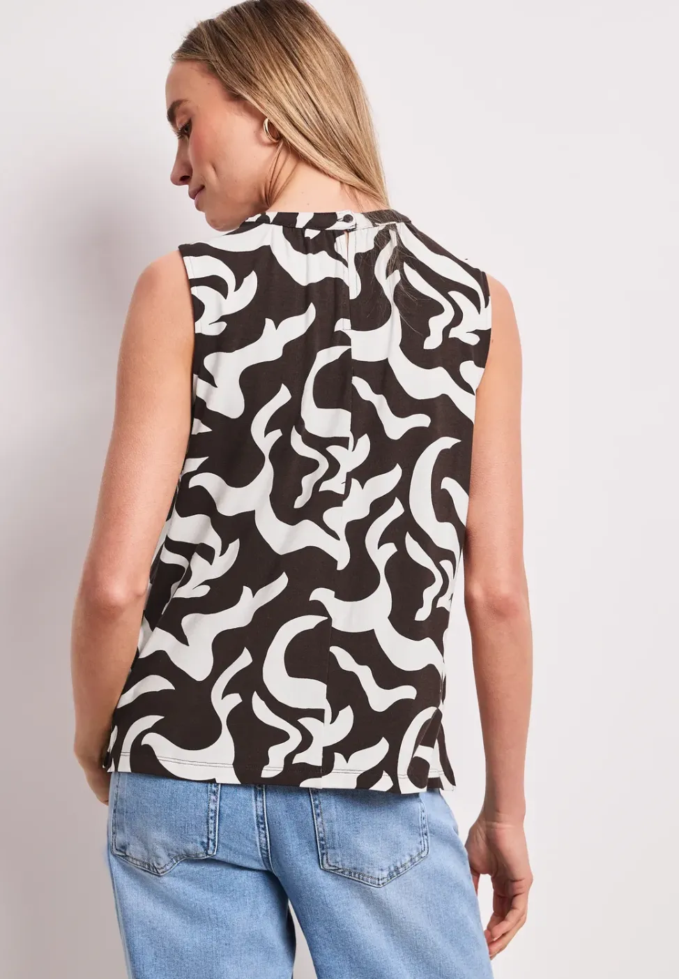 Top mit Rundhals und Grafikprint