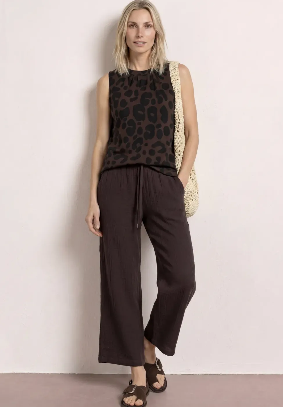 Top mit Rundhals und Print