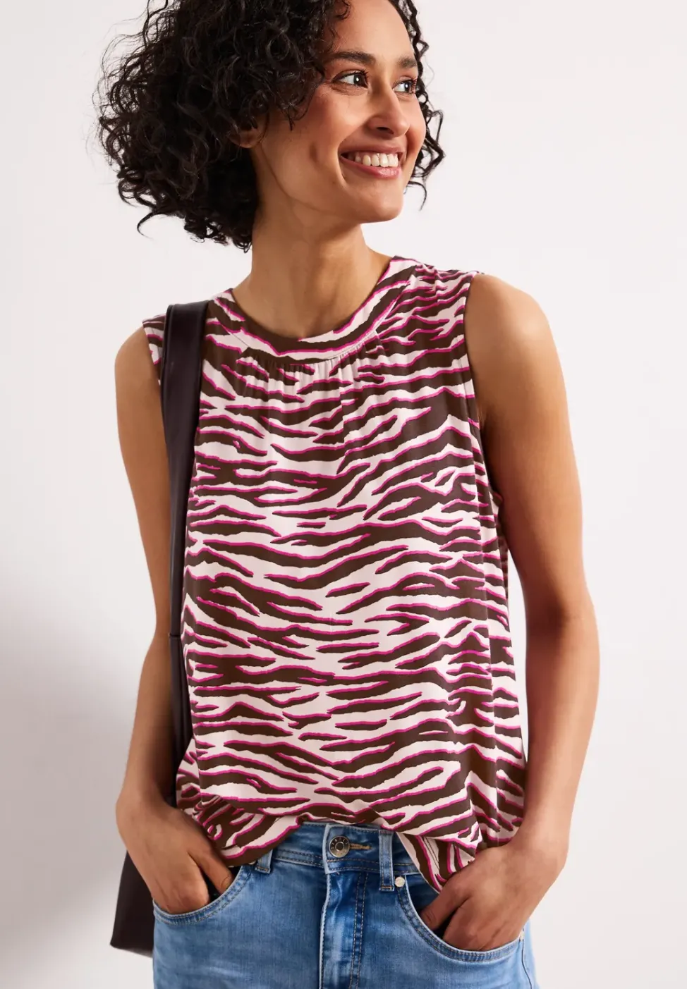 Top mit Rundhals und Print