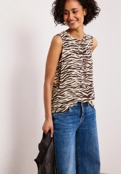 Top mit Rundhals und Print