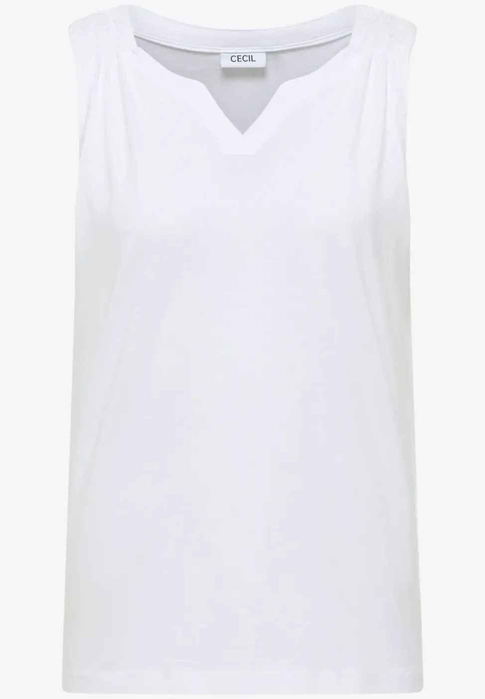 Top mit Split Neck in Unifarbe