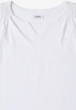 Top mit Split Neck in Unifarbe