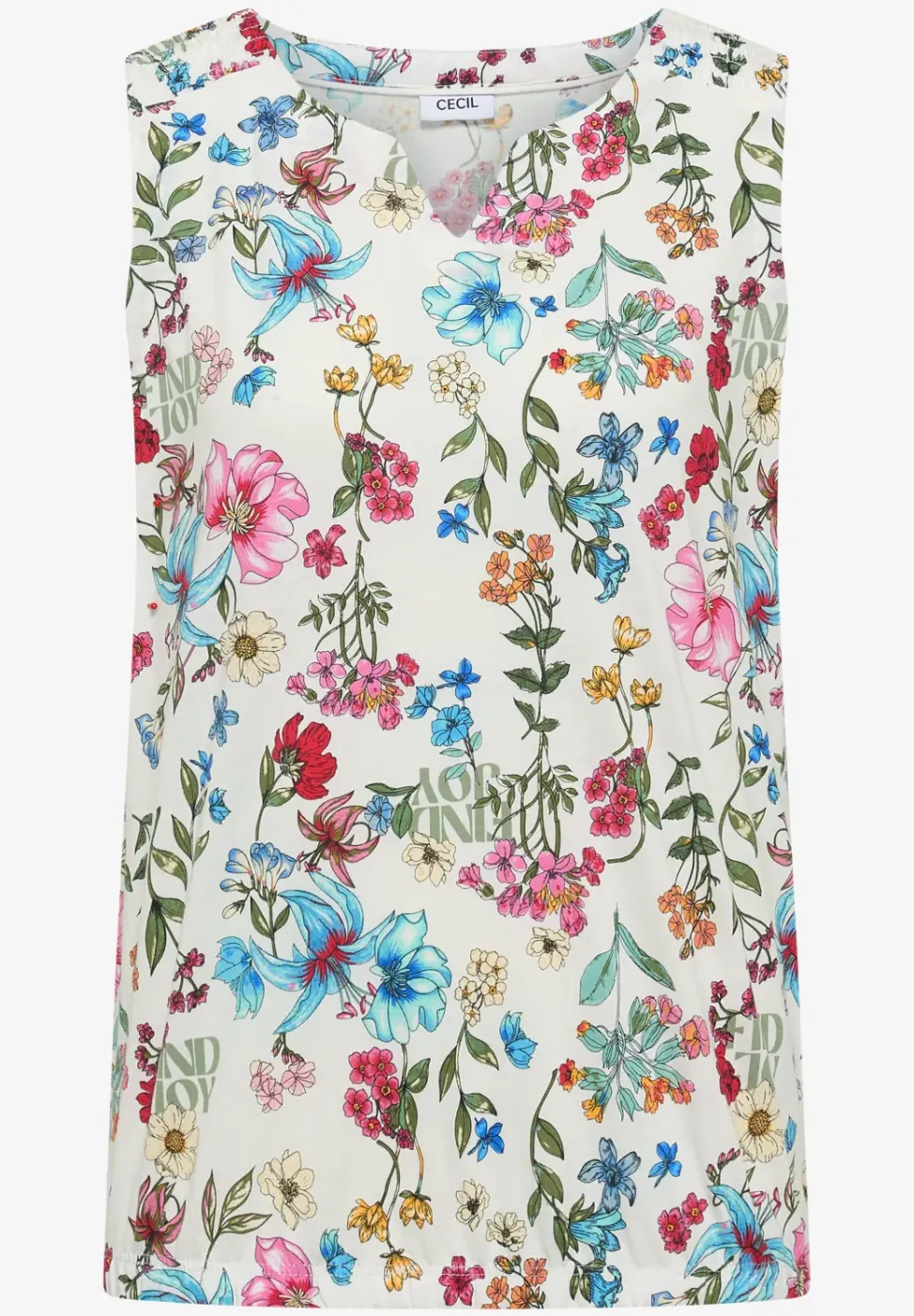 Top mit Split Neck und Raffung