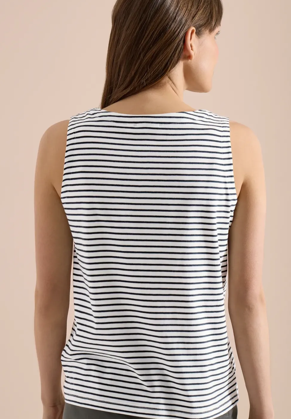 Top mit Split Neck und Streifen