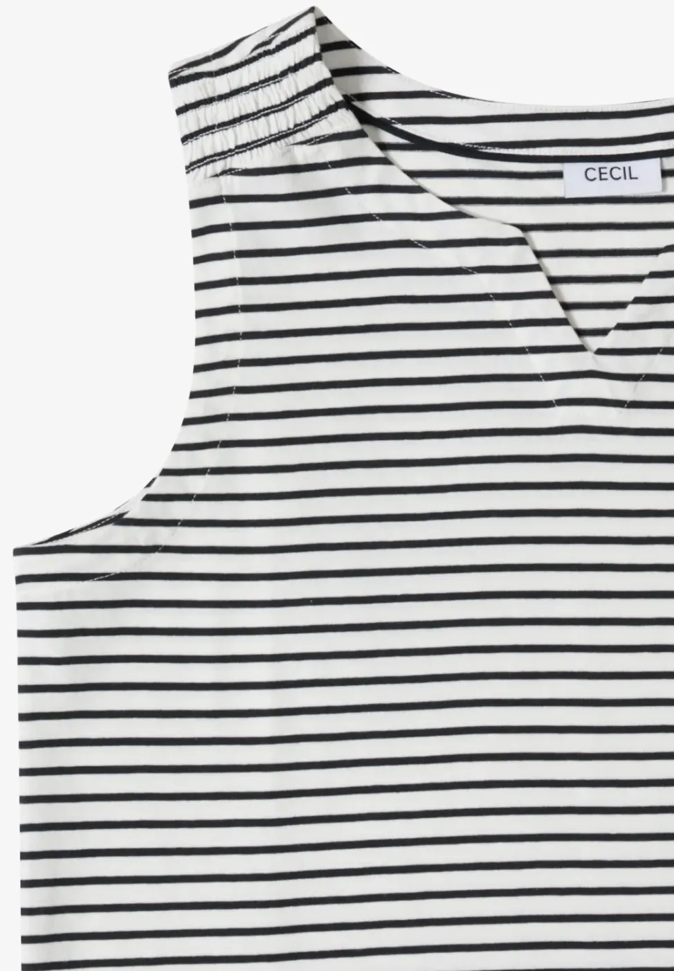Top mit Split Neck und Streifen
