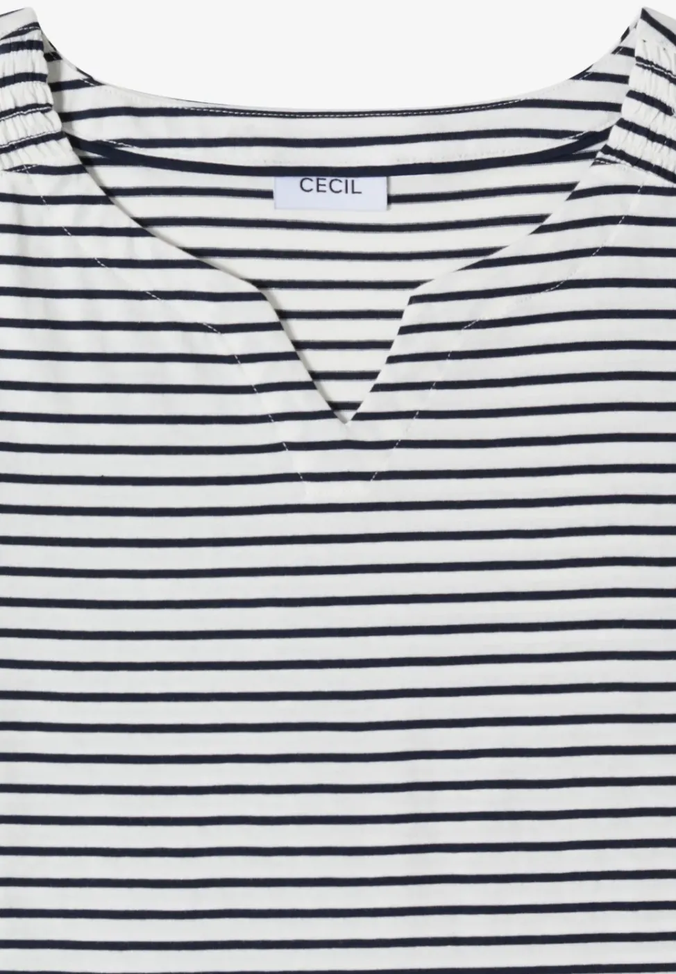 Top mit Split Neck und Streifen