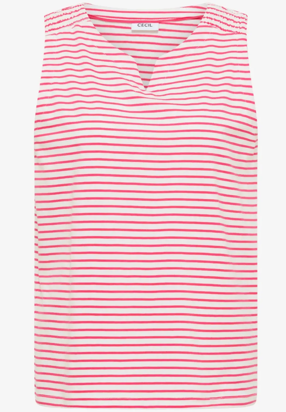 Top mit Split Neck und Streifen