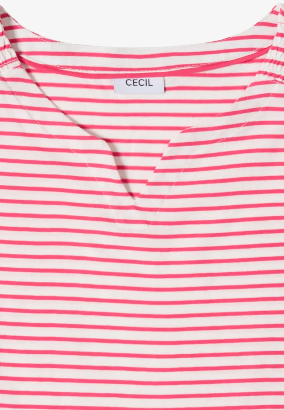 Top mit Split Neck und Streifen