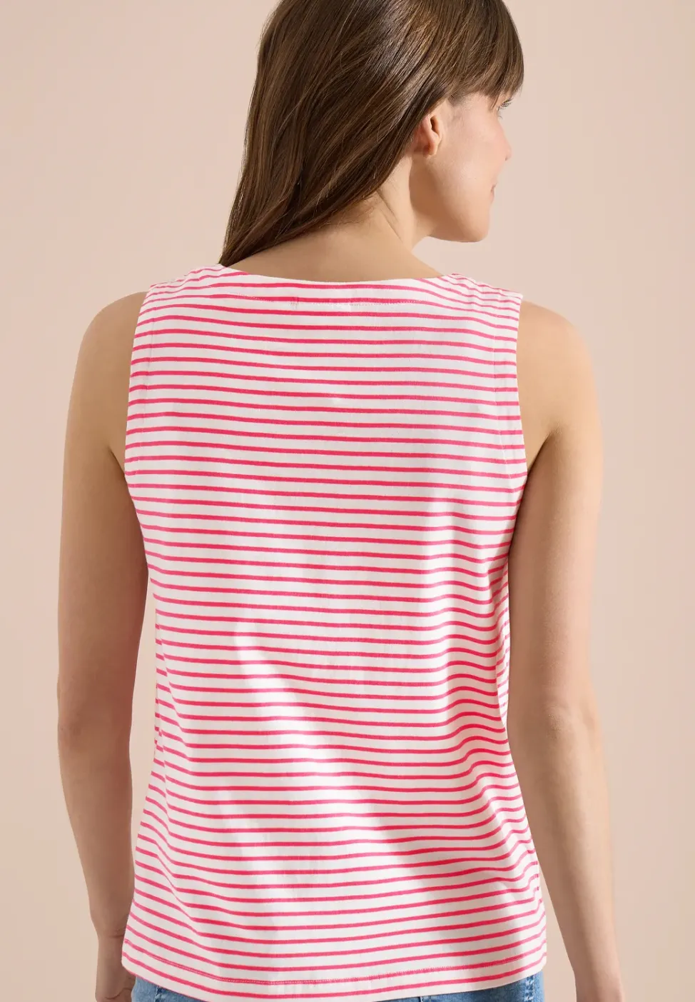 Top mit Split Neck und Streifen
