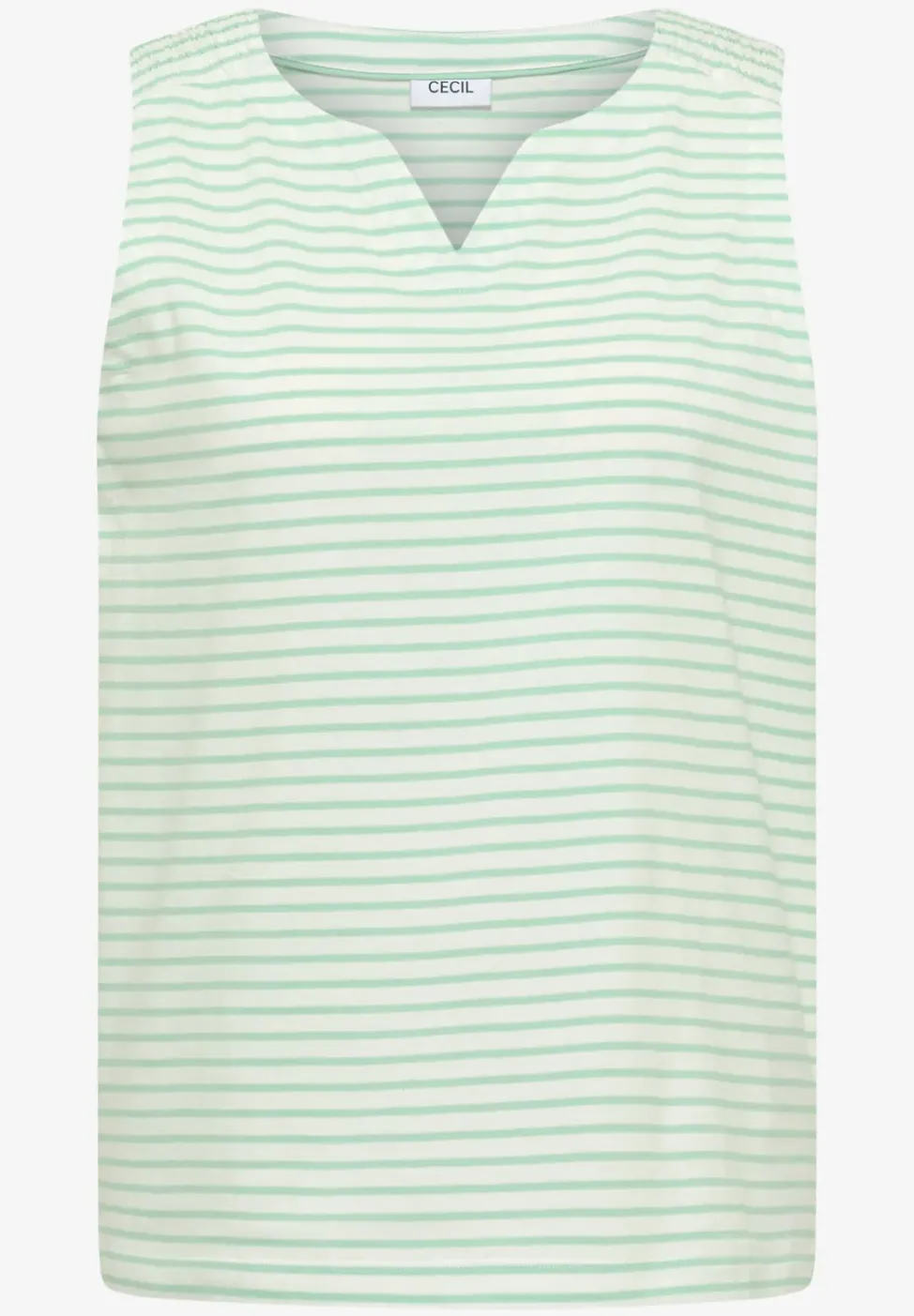 Top mit Split Neck und Streifen