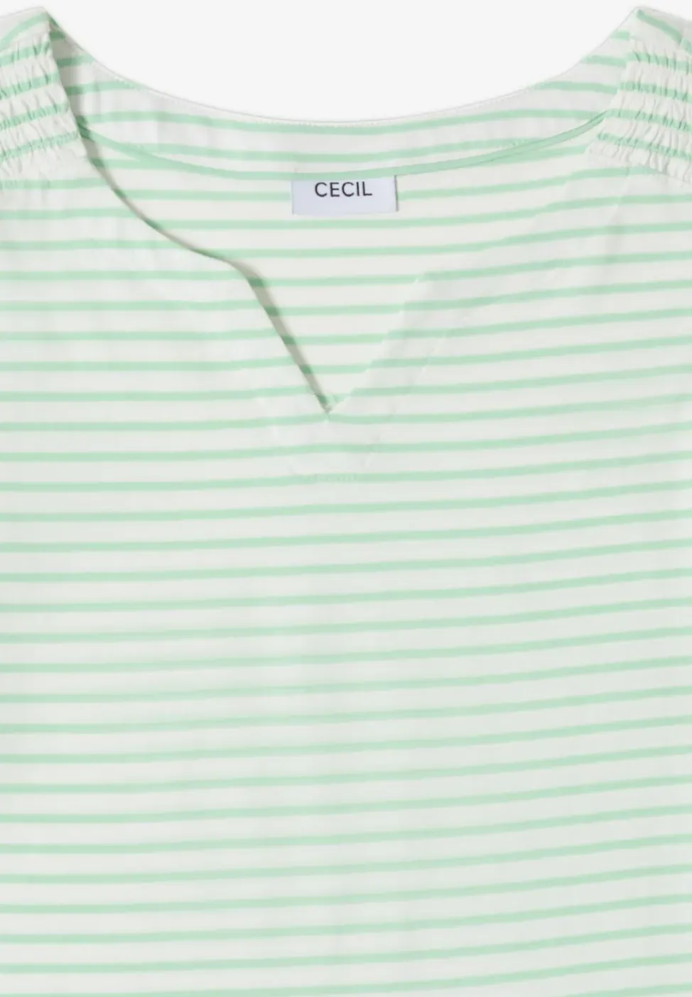 Top mit Split Neck und Streifen