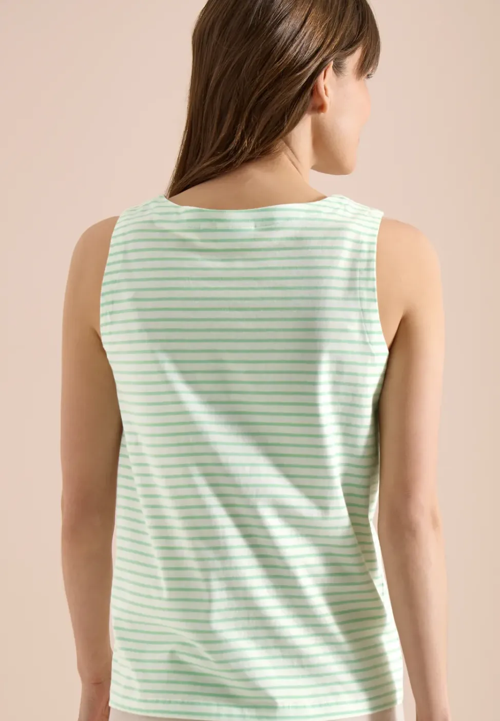 Top mit Split Neck und Streifen