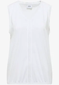 Top mit V-Neck und Crochet-Tape