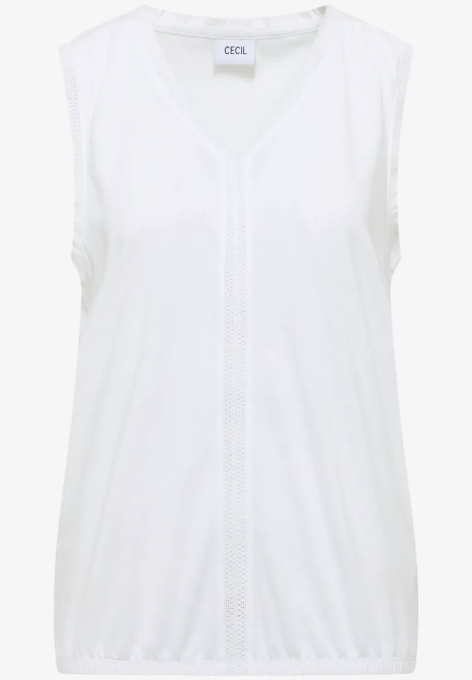 Top mit V-Neck und Crochet-Tape