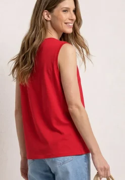 Top mit V-Neck und Crochet-Tape