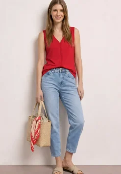 Top mit V-Neck und Crochet-Tape
