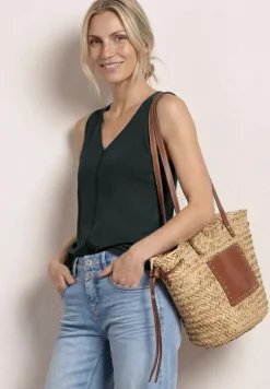 Top mit V-Neck und Crochet-Tape