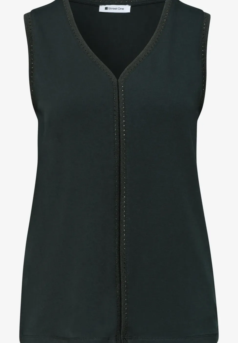 Top mit V-Neck und Crochet-Tape