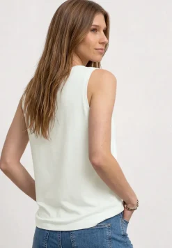 Top mit V-Neck und Crochet-Tape