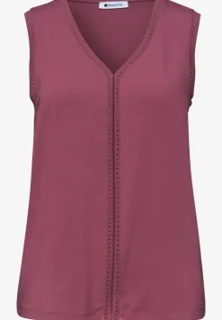 Top mit V-Neck und Crochet-Tape