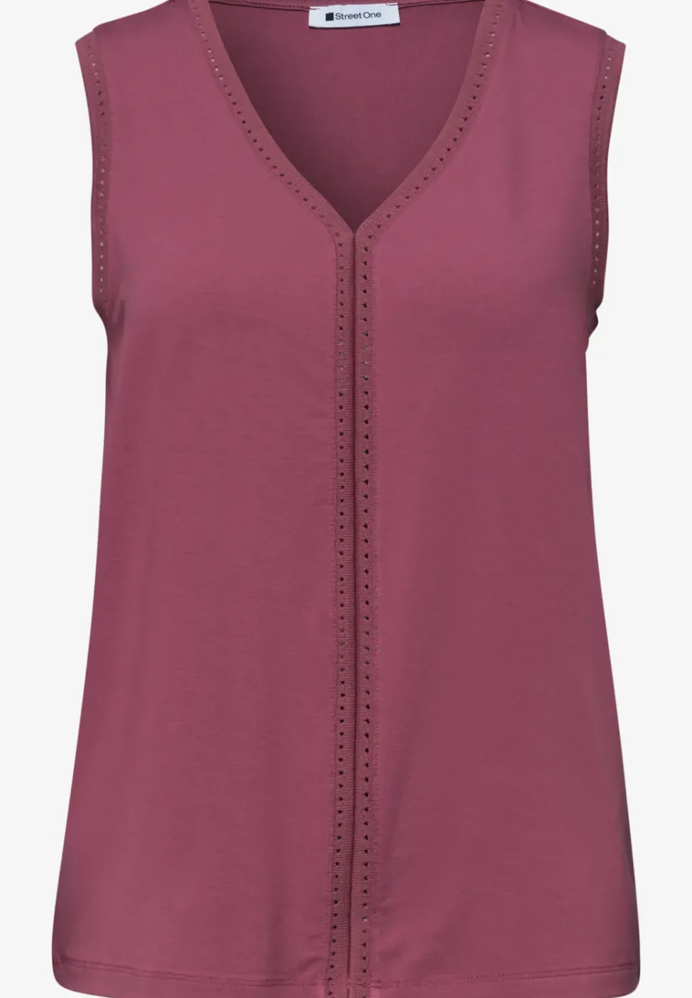 Top mit V-Neck und Crochet-Tape
