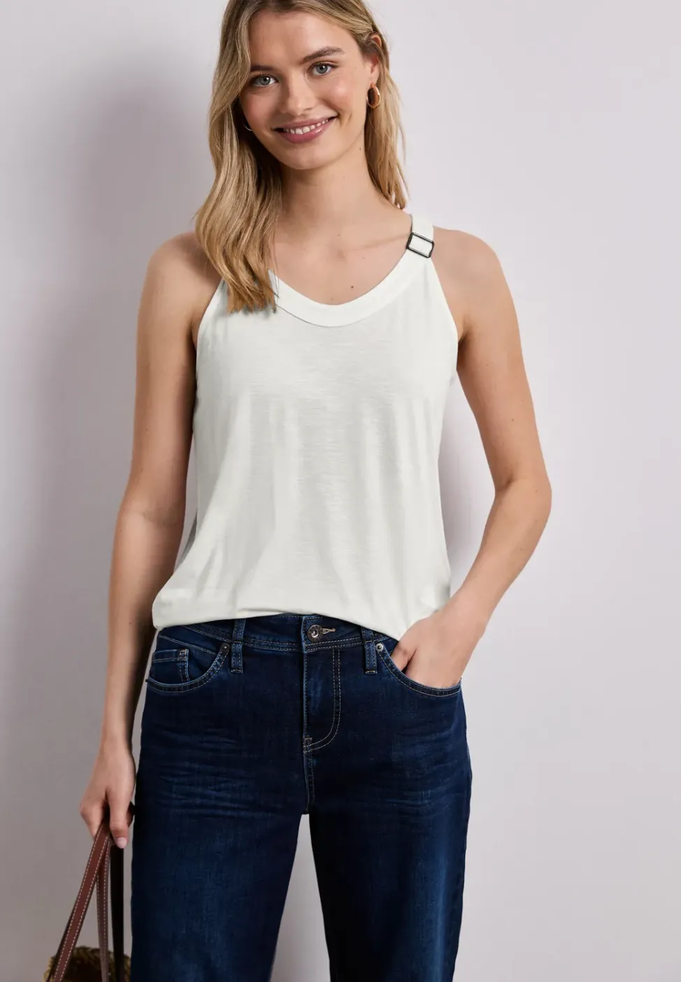 Top mit V-Neck und Deko-Detail