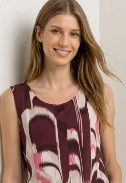 Top mit V-Neck und Elastiksaum