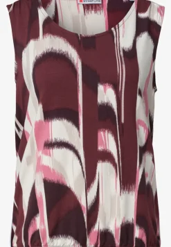 Top mit V-Neck und Elastiksaum