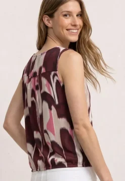 Top mit V-Neck und Elastiksaum