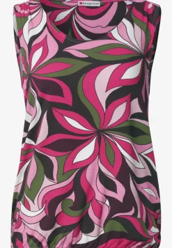 Top mit V-Neck und Elastiksaum