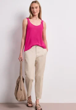 Top mit V-Neck und Knotendetail