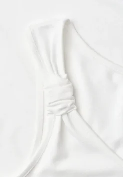 Top mit V-Neck und Knotendetail